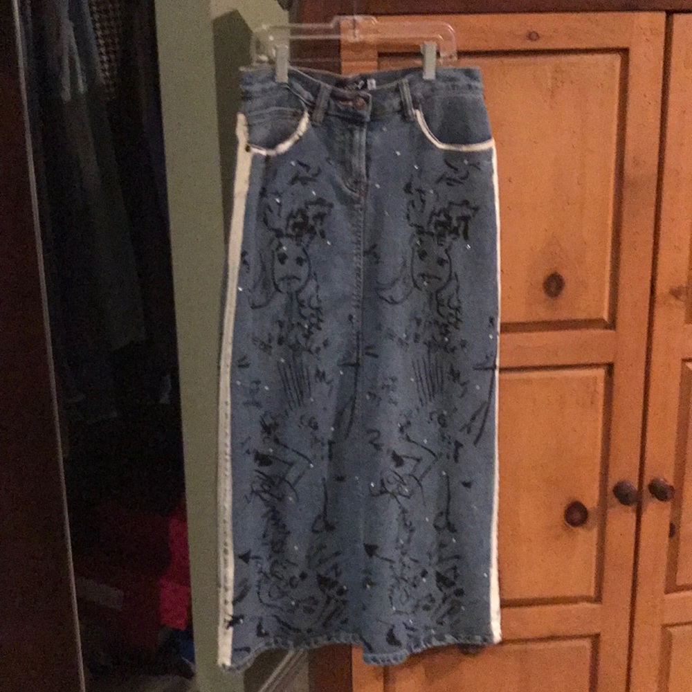 Long jean skirt